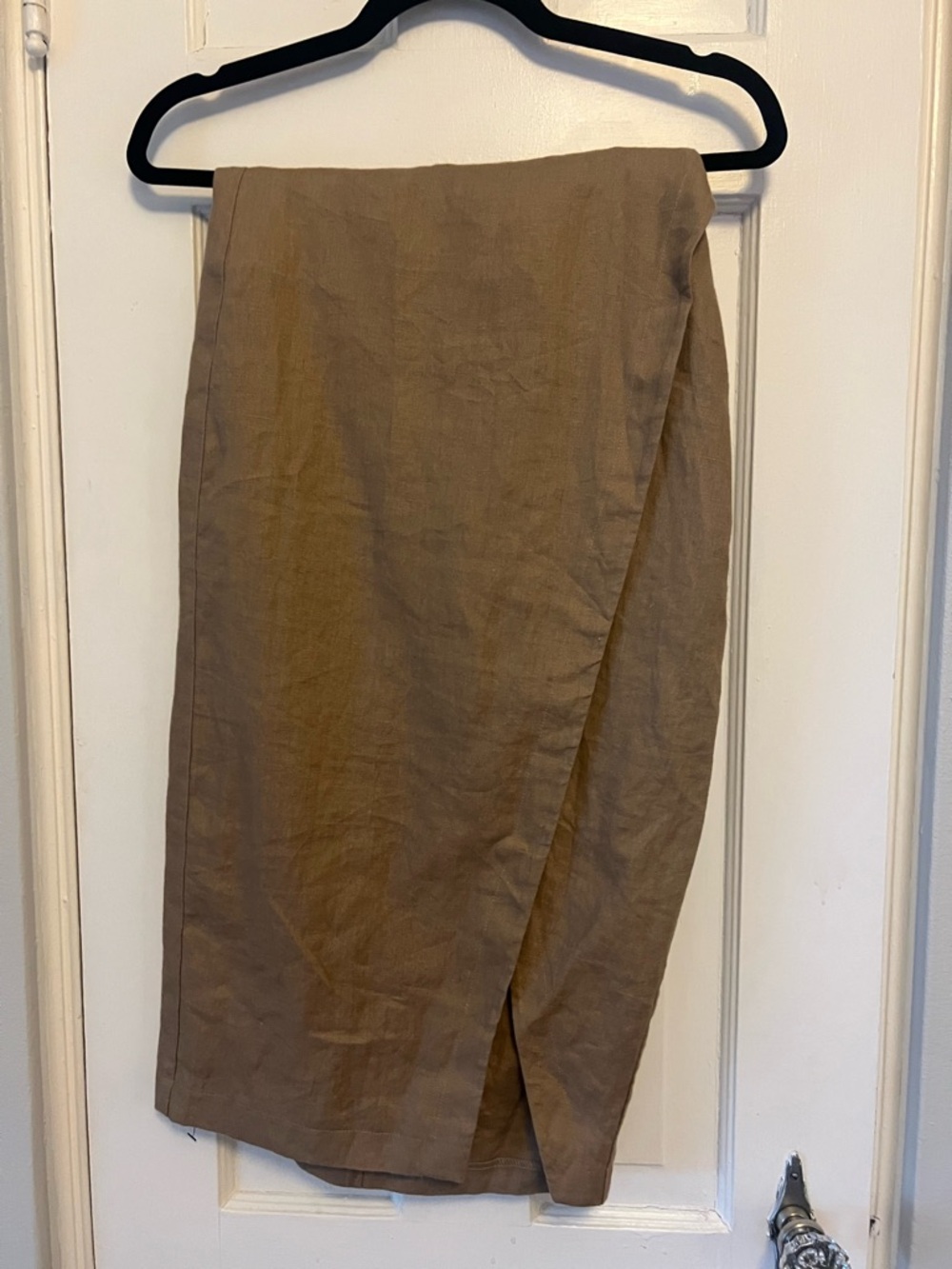 Reformation Florence Wrap Midi Skirt in Khaki - Picture 3 of 5